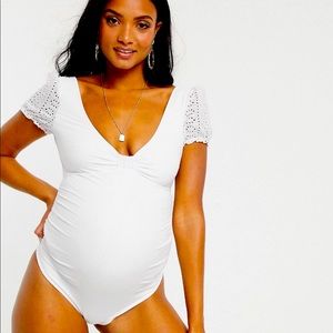 White Maternity Bathingsuit